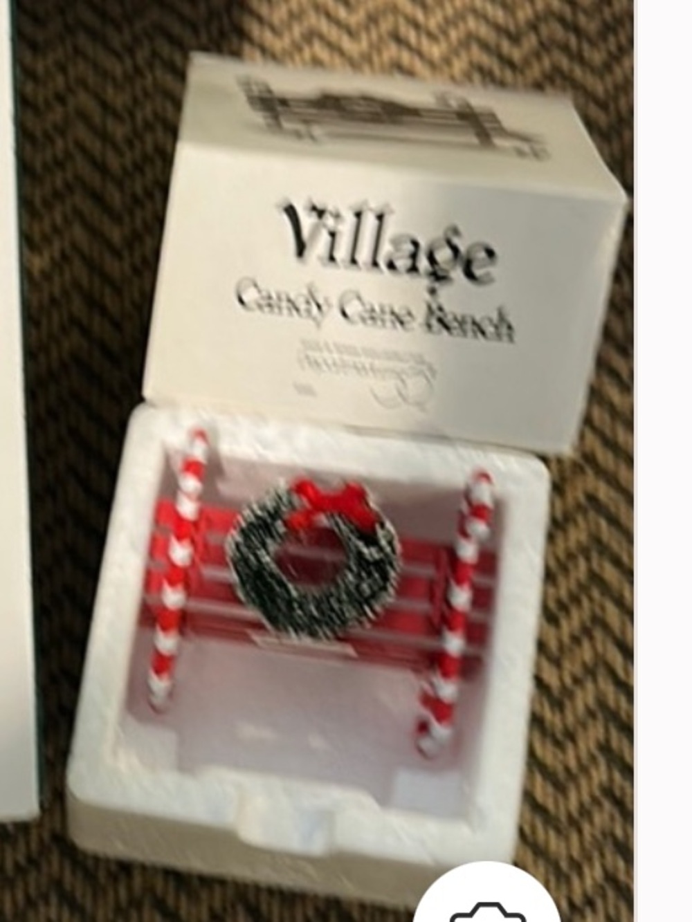 Department 56 Candy Cane Bench - Red, White, Green NIB